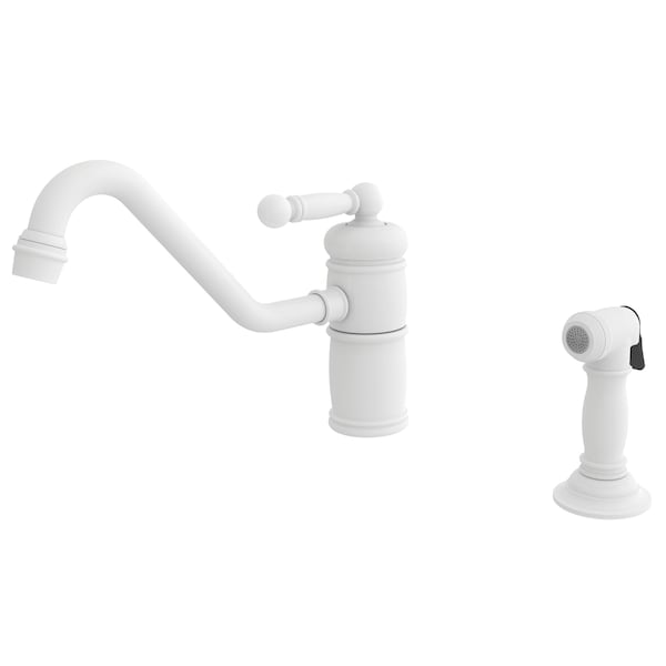 Newport Brass Single Handle Kitchen Faucet With Side Spray in Matte White 941-52 - main